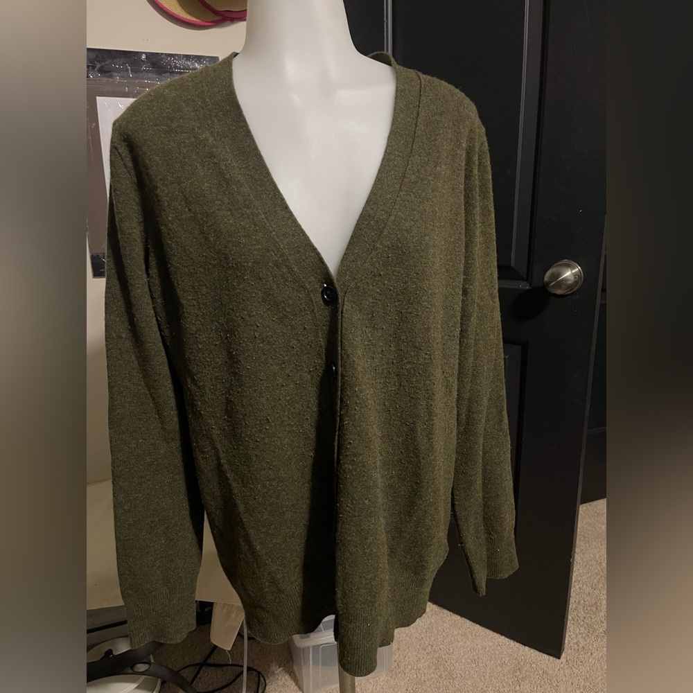 J. Crew women’s Forest Green Cardigan - Picture 2 of 5